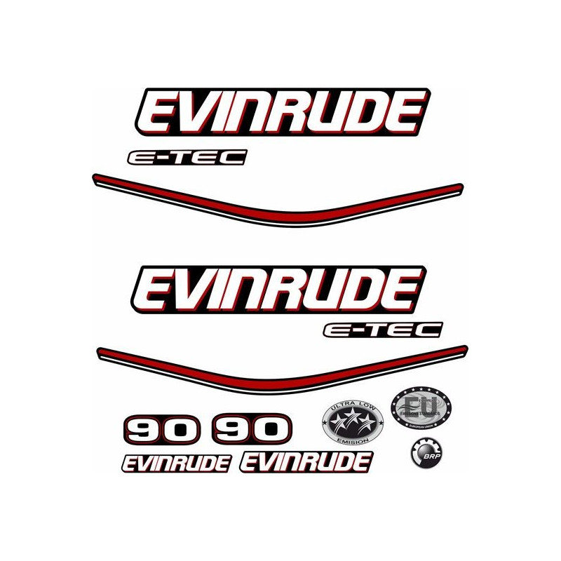 Evinrude 90HP E-tec Boat ADESIVOS  (Produto compatível)