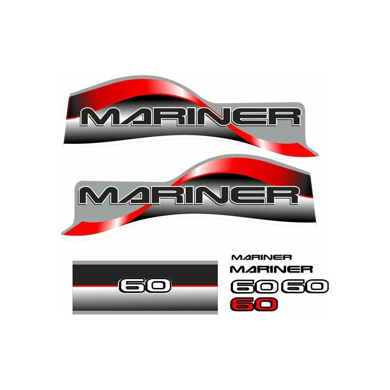 Mariner 60 replacement Engine Boat ADESIVI  (Prodotto compatibile)