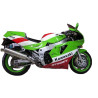 KAWASAKI ZXR 750 1990 GREEN/RED/WHITE DECALS (Compatible Product)