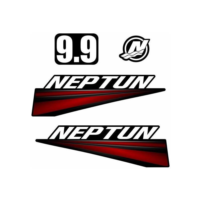 Neptun 9.9 Black Cowling Boat Adhesivo (Producto compatible)