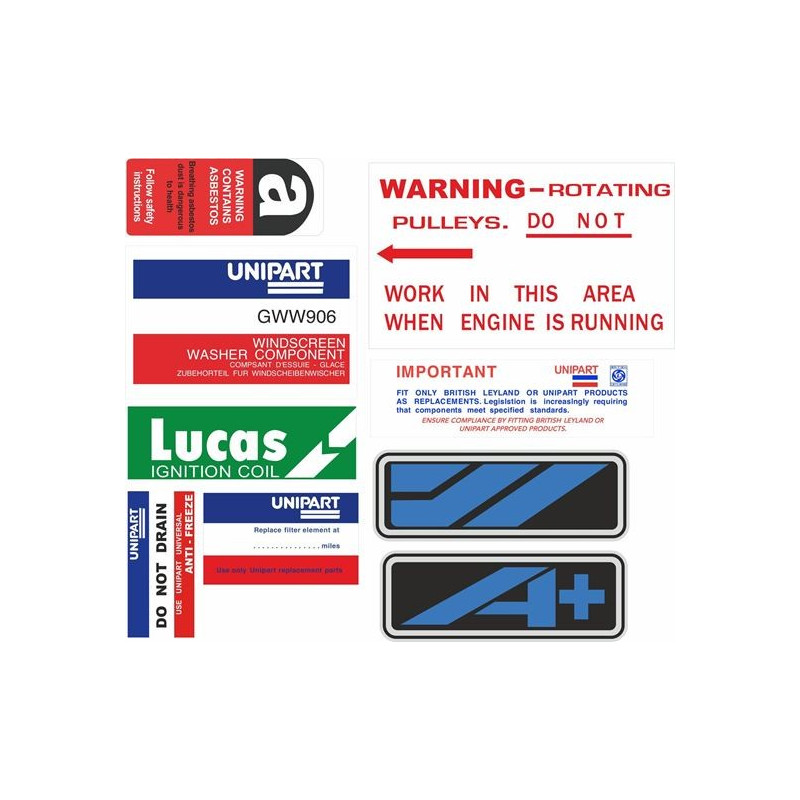 Austin Mini Metro Engine Bay Stickers (Compatible Product)