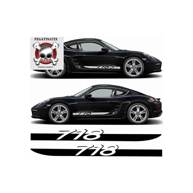 porsche 718 CAYMAN side Stripes DECALS (Compatible Product)