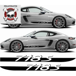 porsche 718 CAYMAN S side Stripes DECALS (Compatible Product)