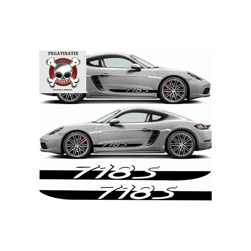 porsche 718 CAYMAN S side Stripes DECALS (Compatible Product)