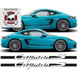 porsche 718 CAYMAN S boxter side Stripes AUFKLEBER (Kompatibles Produkt)