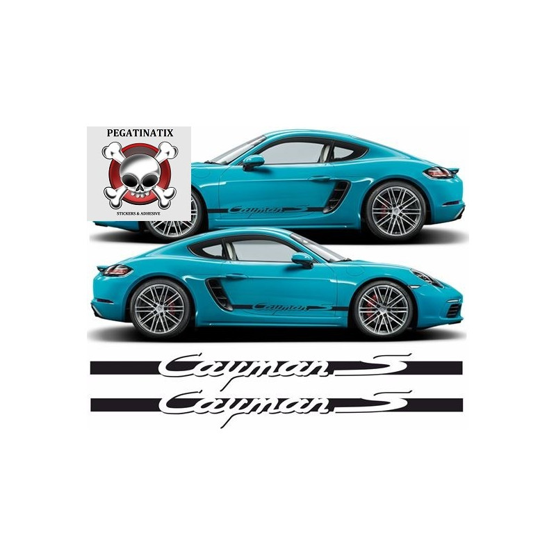 porsche 718 CAYMAN S boxter side Stripes AUFKLEBER (Kompatibles Produkt)
