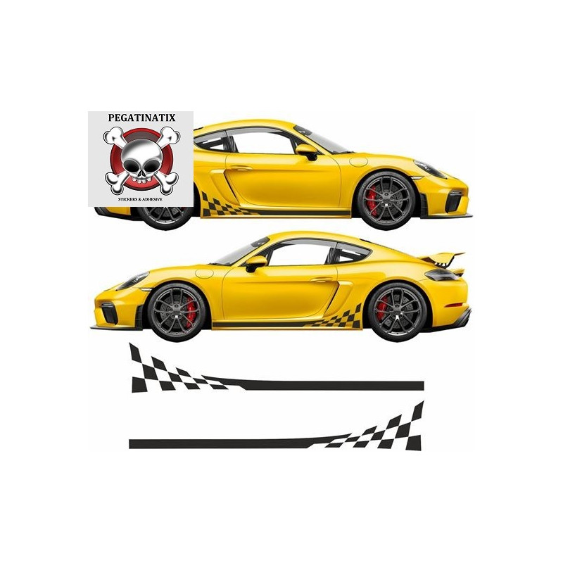 porsche 718 CAYMAN S side Stripes DECALS (Compatible Product)