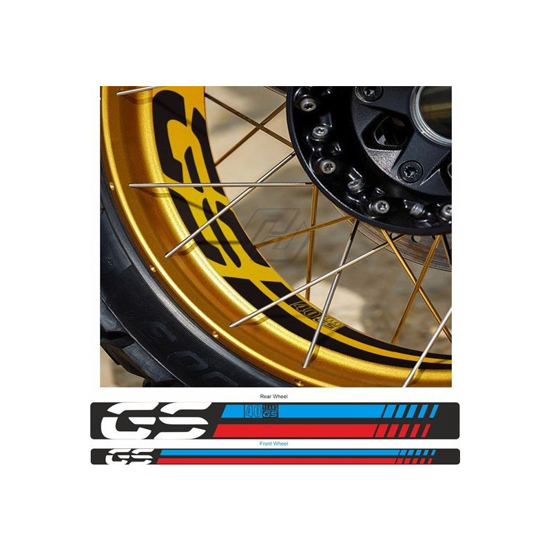 ADESIVI BMW R1200GS Adventure 2006-2018 Wheel Rim Decals (Prodotto compatibile)