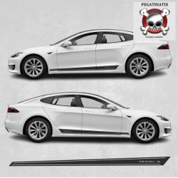 Tesla Model S side Stripes AUFKLEBER (Kompatibles Produkt)