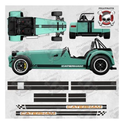 CATERHAM Stripes adesivi (Prodotto compatibile)