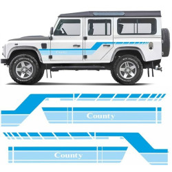 Defender 110 County 1984 - 1986 side Stripes autocollant  (Produit compatible)