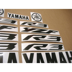 YAMAHA YZF-R3 CUSTOM CARBON FIBER DECALS (Compatible Product)