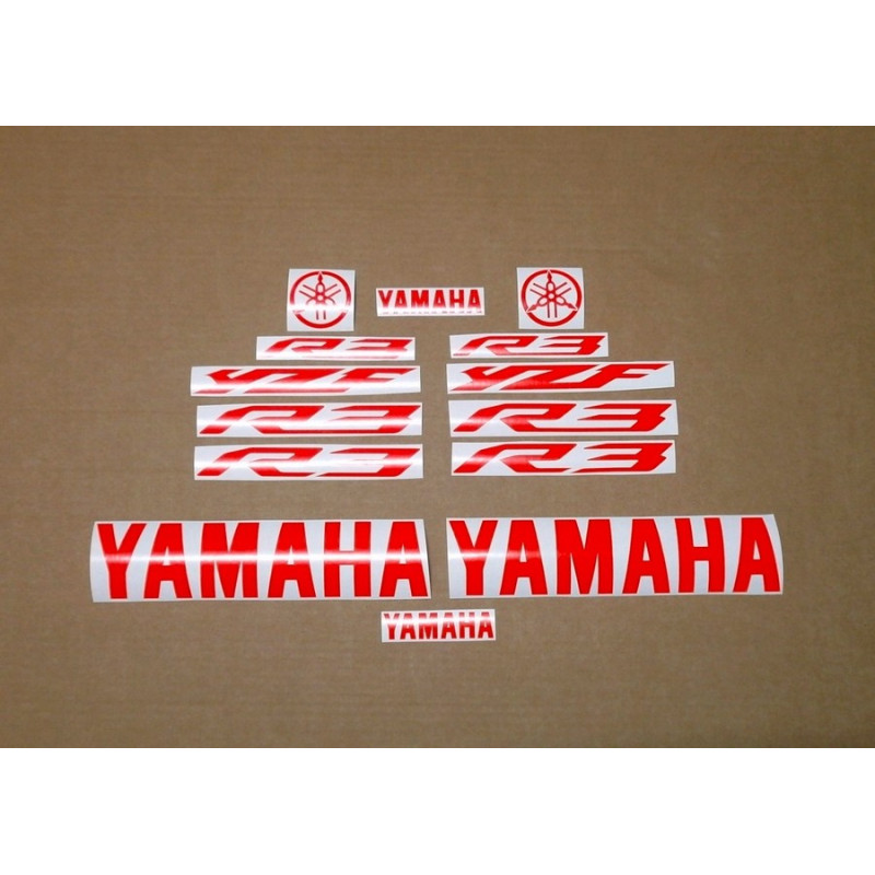 YAMAHA YZF-R3 CUSTOM NEON RED ADESIVO (Produto compatível)