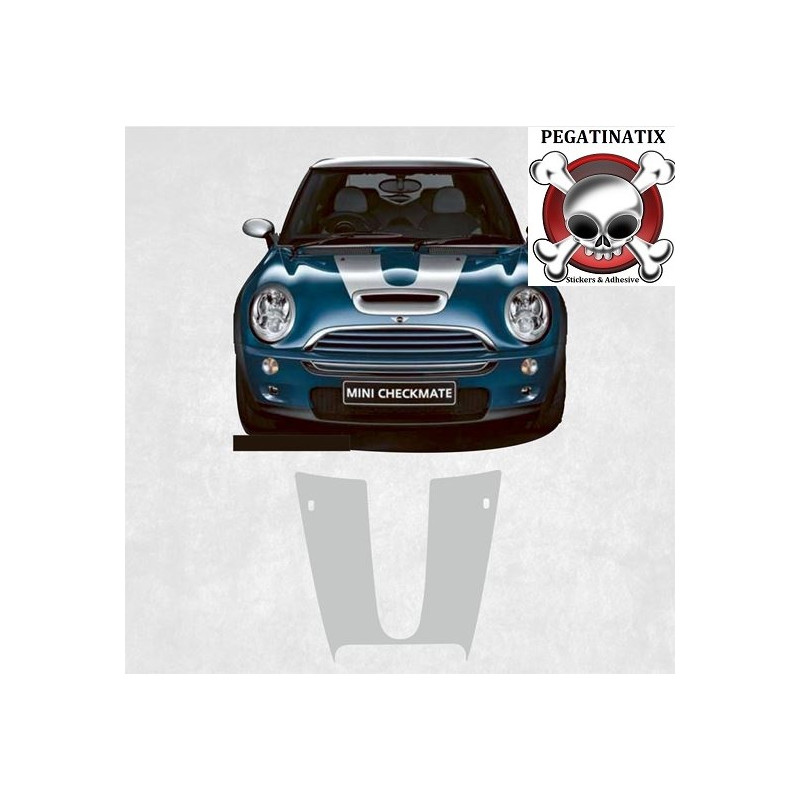 R52 / R53 Cooper S Checkmate Bonnet Stripe ADESIVI (Prodotto compatibile)