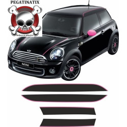 Mini R56 Ray Bonnet & Roof Stripes AUTOCOLLANT (Produit compatible)