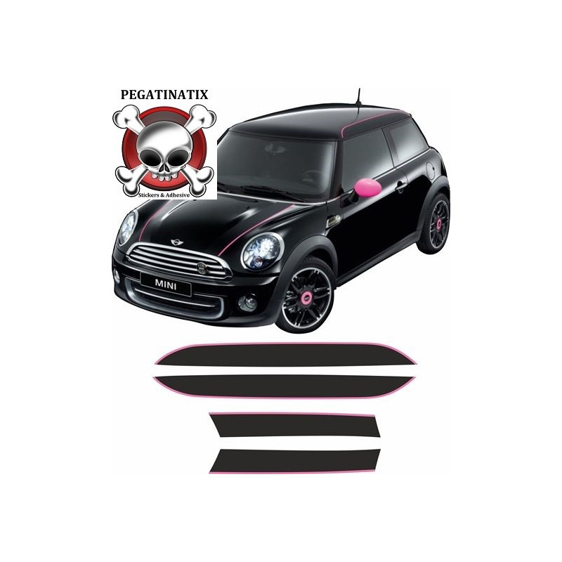 Mini R56 Ray Bonnet & Roof Stripes DECALS (Compatible Product)