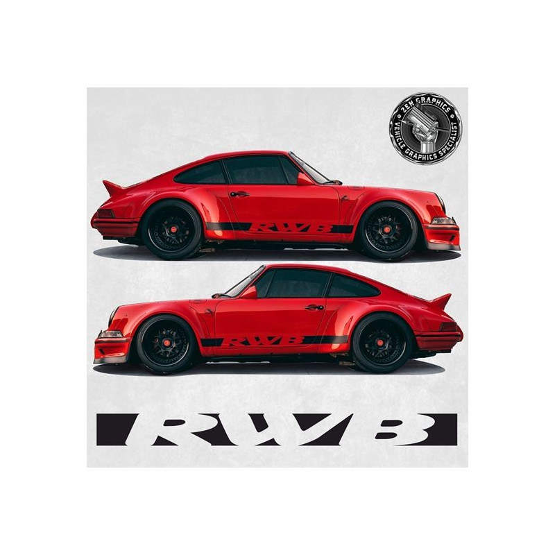 PORSCHE 911 RWB side Stripes AUFKLEBER (Kompatibles Produkt)