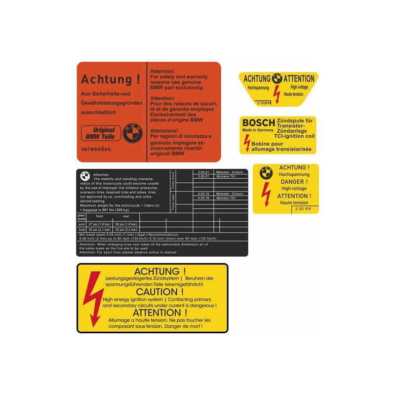 BMW R 80 GS replacement Lables (Produto compatível)