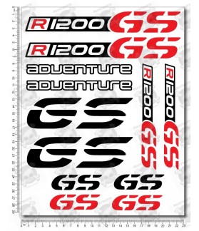 BMW R1200 GS Adventure Side Decal set 12 pcs. sticker kit R1200GS (Compatible Product)