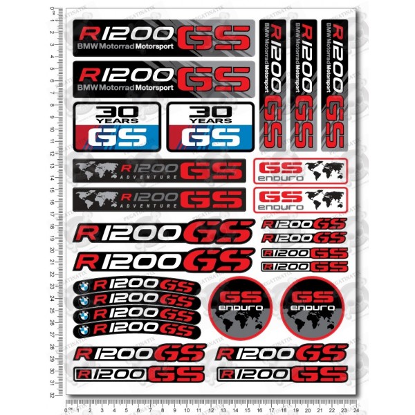 BMW R1200GS Large Decal stickers set 24x32 cm Laminated