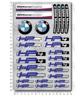 STICKERS BMW HP4 Medium 2 parts sticker set 16x25 cm Laminated 27 pcs (Compatible Product)