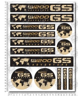 BMW R1200 GS World Large Decal set 24x32 cm Laminated (Compatible Product)