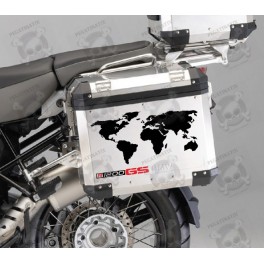 BMW R1200 GS Side Panniers World Map Decal set