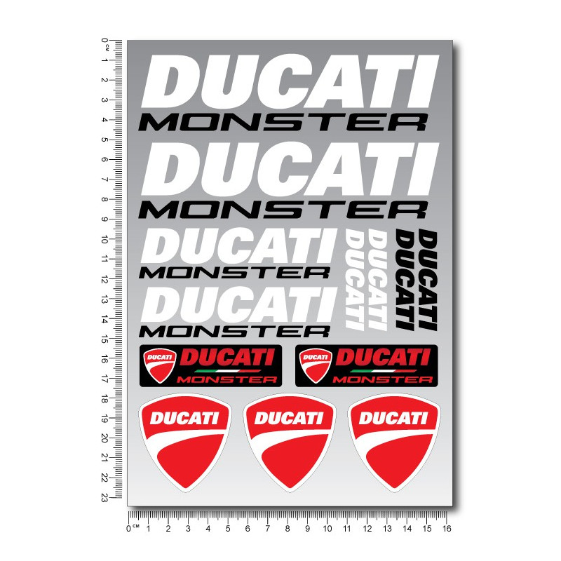 DUCATI MONSTER tank stickers 2 parts set Laminated 13 pcs
