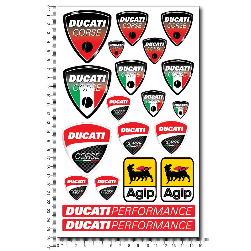 DUCATI medium Decal set 16x26 cm Laminated