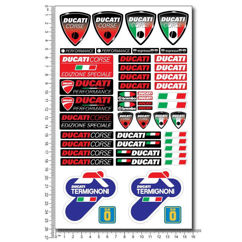 DUCATI Termignoni medium Decal set 16x26 cm Laminated