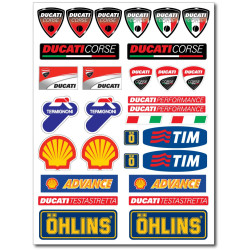 DUCATI Sponsors Large Decal set 24x32 cm Laminated