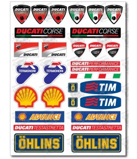 DUCATI Sponsors Large Decal set 24x32 cm Laminated (Compatible Product)