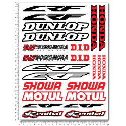 Honda CRF motocross Sponsors Large Decal set 24x32 cm Laminated
