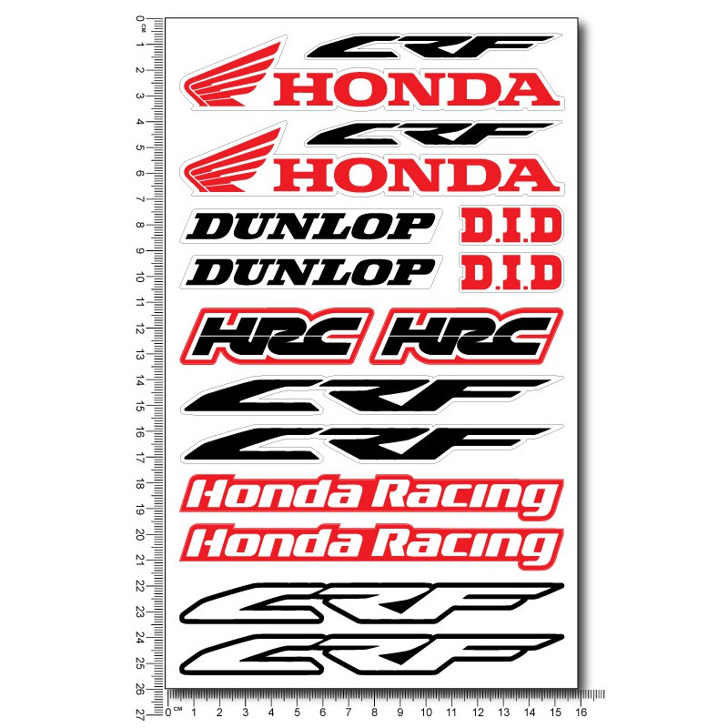 Honda CRF new logo motocross medium Decal set 16x26 cm Laminated