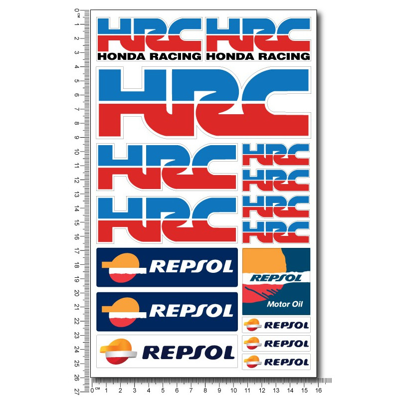 HRC Honda Racing medium Decal set 16x26 cm Laminated CBR RR