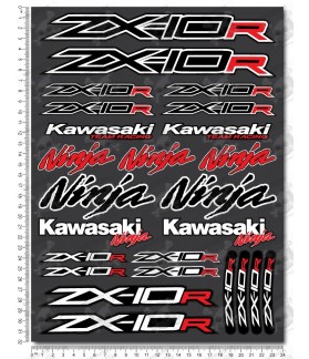 Kawasaki Ninja ZX-10R Large Decal set 24x32 cm 25 stickers (Compatible Product)