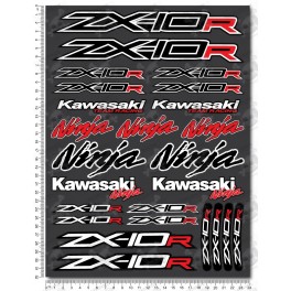 Kawasaki Ninja ZX-10R Large Decal set 24x32 cm 25 stickers