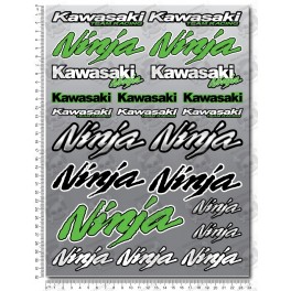 Kawasaki Ninja Large Decal set 24x32 cm 22 stickers Laminated