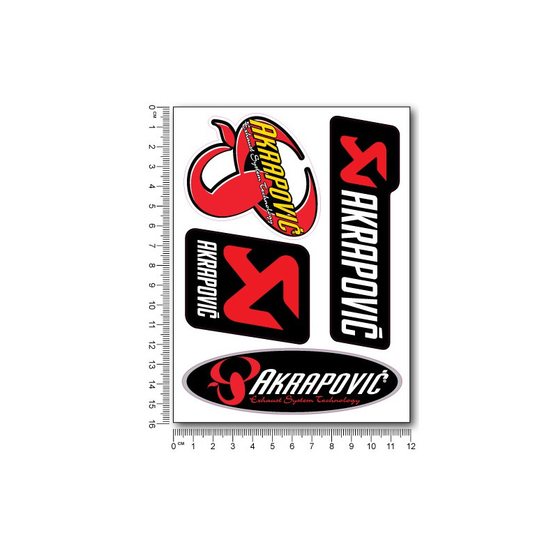 Akrapovic Small Decal set 12x16 cm Laminated