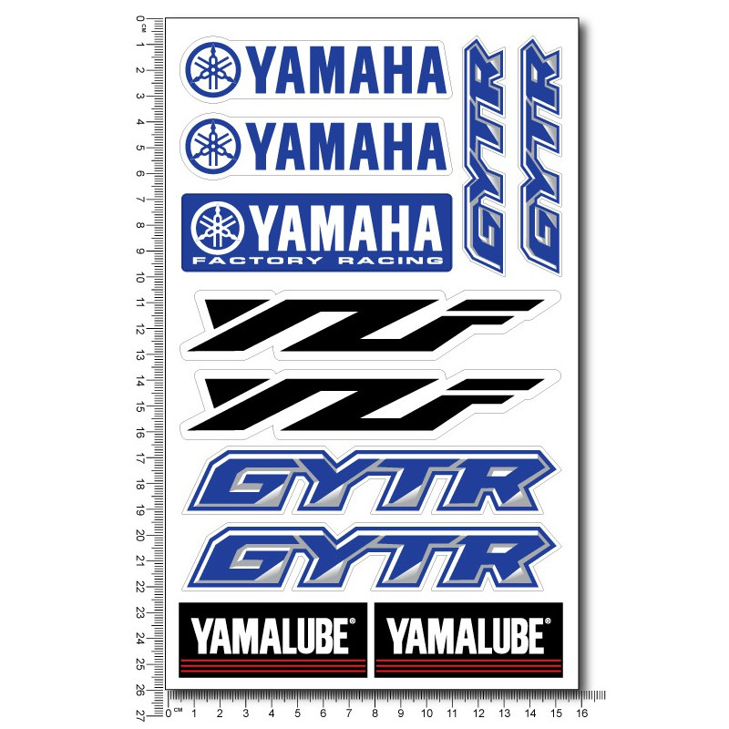YAMAHA GYTR YZF YAMALUBE medium Decal set 16x26 cm Laminated 