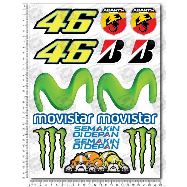 Rossi Yamaha Stickers VR46 46 29 