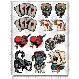 Cool Graphics Aces Skulls Monster Scorpio Large Decal set 24x32 cm Laminated 