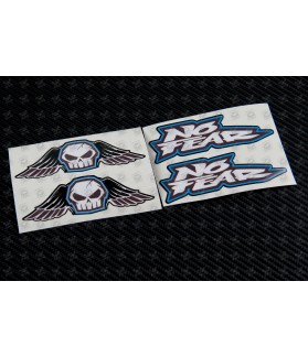 No Fear Logo and Skull decals stickers 4 pcs 10 cm (Compatible Product)