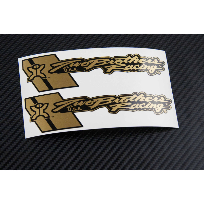 Two Brothers exhaust metallic decals stickers 2 pcs HEAT PROOF!