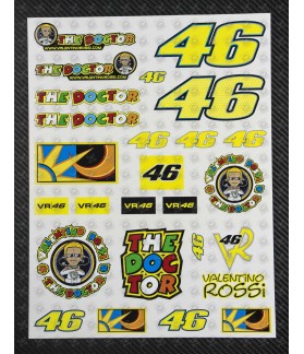 Valentino Rossi 46 The Doctor Large Decal set 24x32 cm Laminated (Compatible Product)