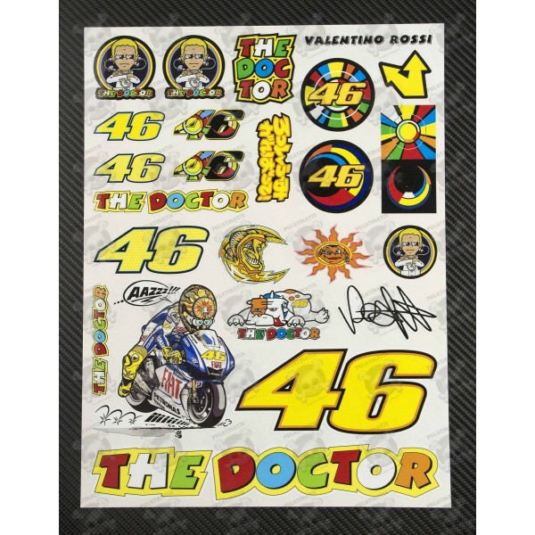 Valentino Rossi 46 The Doctor Large Decal set 24x32 cm Laminated (Produto  compatível) - Pegatinatix