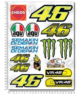 Valentino Rossi 46 The Doctor Large Decal set 24x32 cm Laminated (Compatible Product)