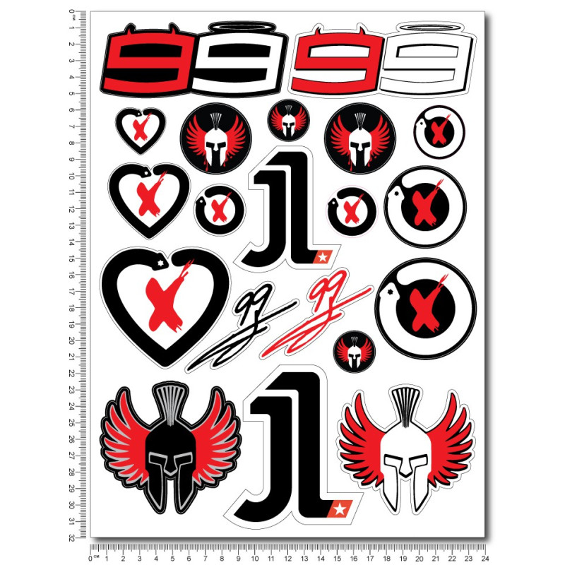 Jorge Lorenzo Large Decal set 24x32 cm Laminated