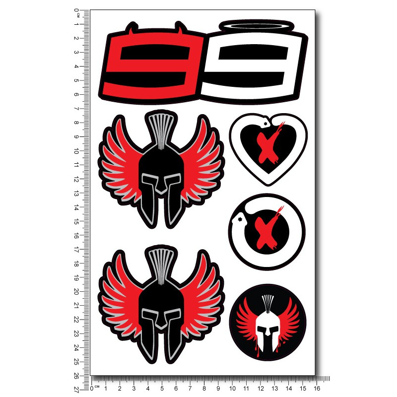 Jorge Lorenzo Large Decal set 16x26 cm Laminated