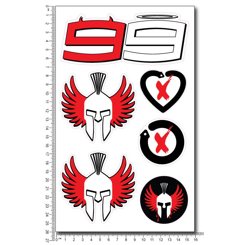 Jorge Lorenzo Large Decal set 16x26 cm Laminated